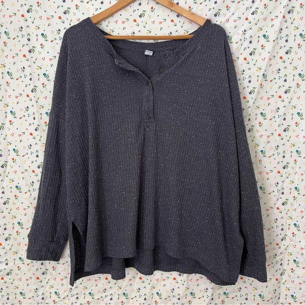 Grey old navy oversized henley top. So so comfy!